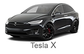 Bilde av Tesla Model X med tekst